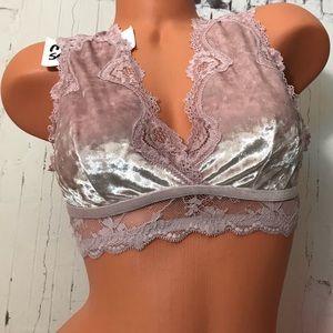 VS M L DREAM ANGELS VELVET RACER BACK BRALETTE BRA
